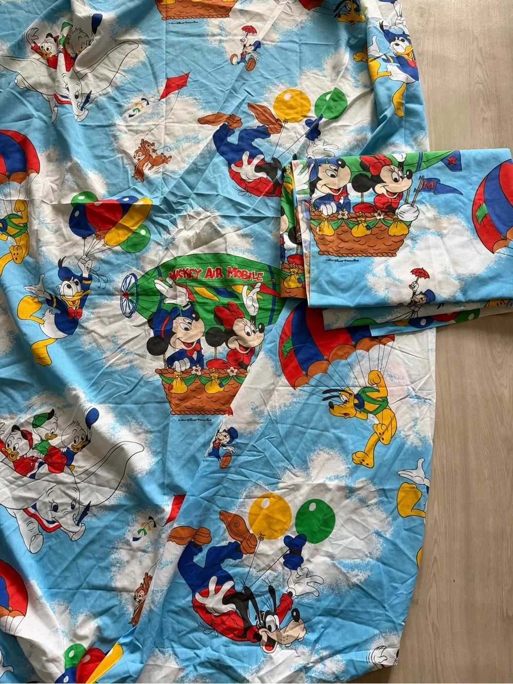 Vintage Disney Mickey Mouse Bed Sheets Fitted / Flat Twin